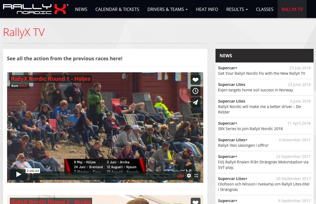 RallyX Nordic har oprettet en effektiv streaming-mulighed på Internettet med: www.rallyx.se/rallyx-tv/.